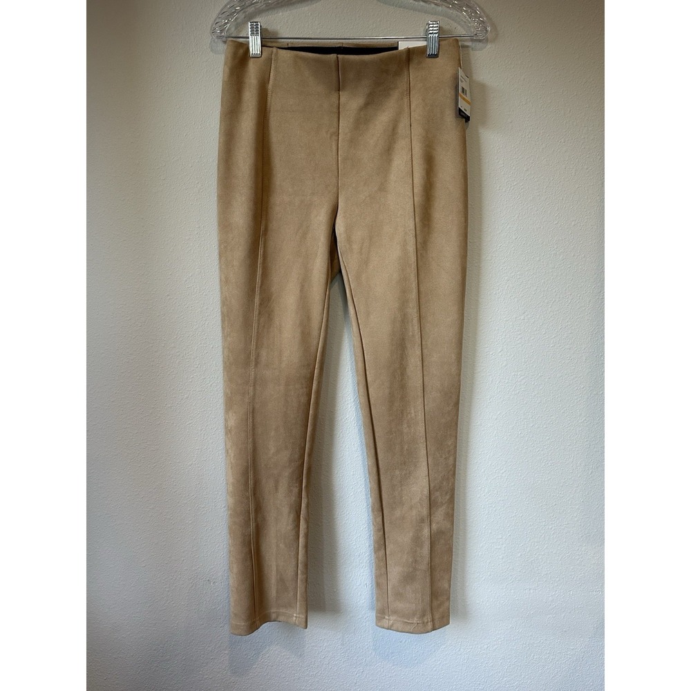 Rafaella Women's‎ Faux Suede Pull On Straight Leg Camel Color Pants Size Small